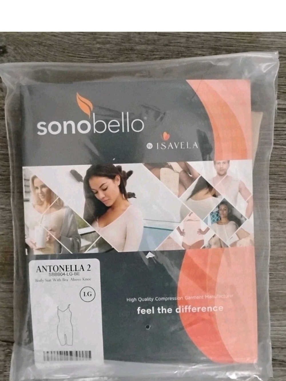Isavela Sonobello Antonella 2 Bodysuit w/Bra Above Knee Beige Women's NIP Sealed